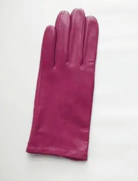 purple Женские осенне-зимние утолщенные теплые перчатки из натуральной кожи, женские короткие танцевальные мотоциклетные перчатки для вождения R754 - Цвет: purple