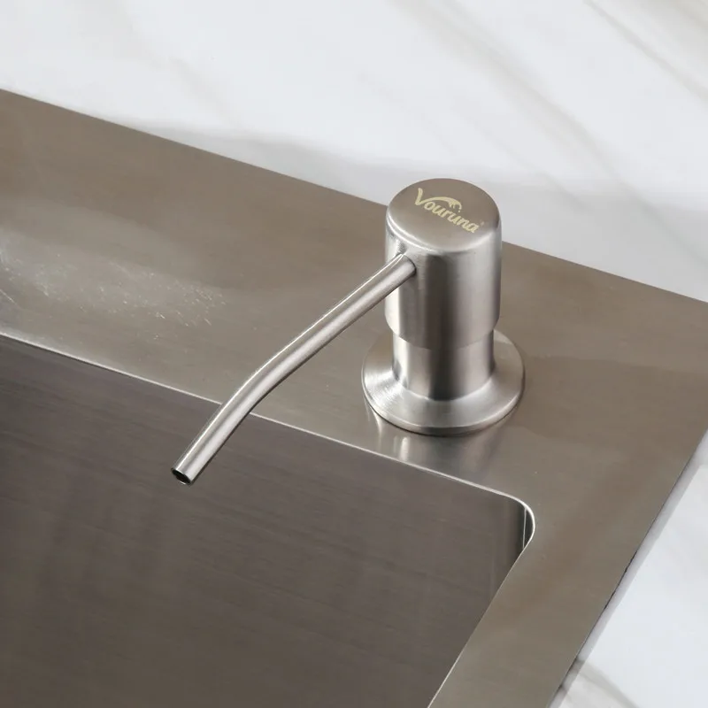 Countertop 304 SUS Nickel Brushed Liquid Soap Dispensers 2018 Wholesale Stainless Steel Kitchen Sink Dispenser | Обустройство дома