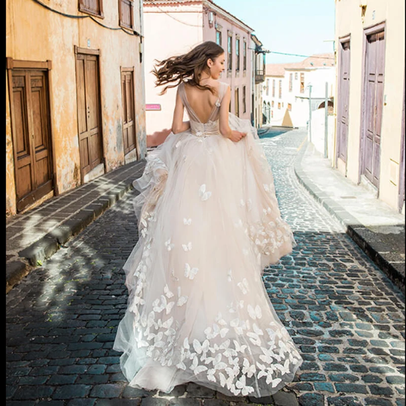 Smileven Boho Свадебное платье 2019 3D Аппликации Свадебные платья Vestido De Novia свадебное с v