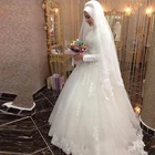 Vestidos De Noiva бальное платье невесты кружевное мусульманское свадебное платье принцессы с длинным рукавом винтажное свадебное платье