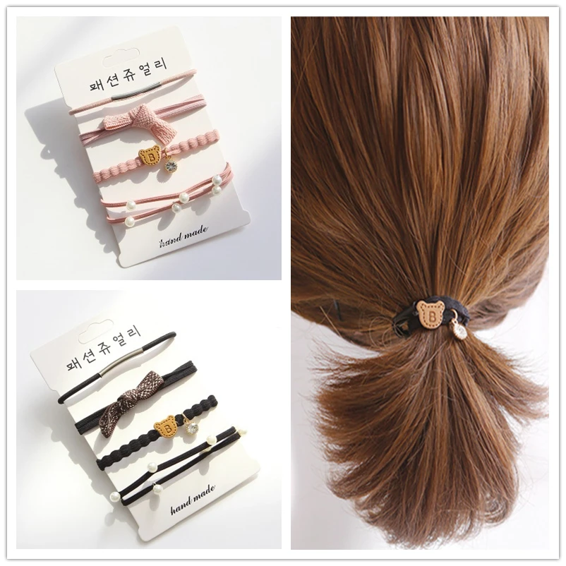Модные эластичные резинки для девочек 4 шт./компл. завязки кольца аксессуары
