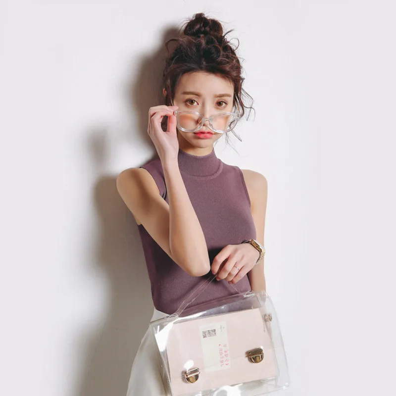 Женский тонкий свитер DHfinery однотонный трикотажный жилет из ледяного шелка с