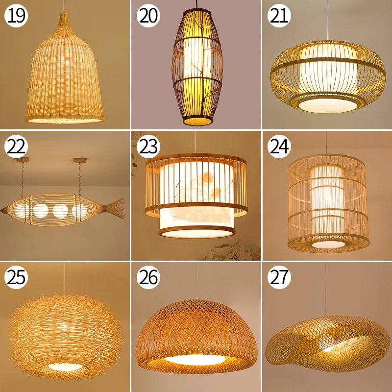 Бамбуковая Люстра для китайской чайной комнаты ресторана отеля бамбуковый