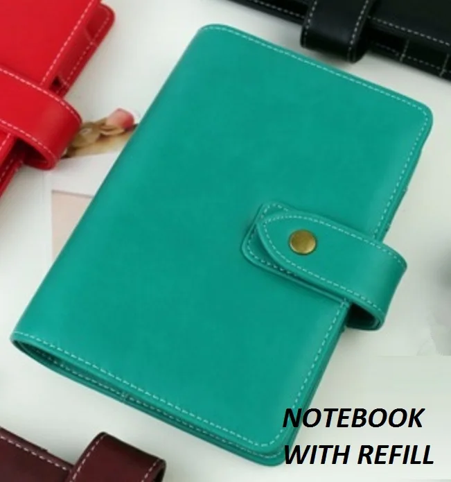 Green Notebook Кожаный перезаправляемый блокнот для путешествий из искусственной кожи, винтажный блокнот dokibook filofax, ежедневник, блокнот, папка A5, A6 - Цвет: Green Notebook