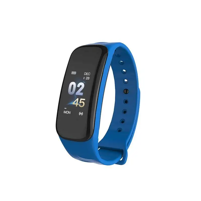 Синий C1S Wearfit Смарт-часы браслет крови Давление измерения монитор сердечного ритма Cardiaco Фитнес трекер умный Браслет - Цвет: Синий