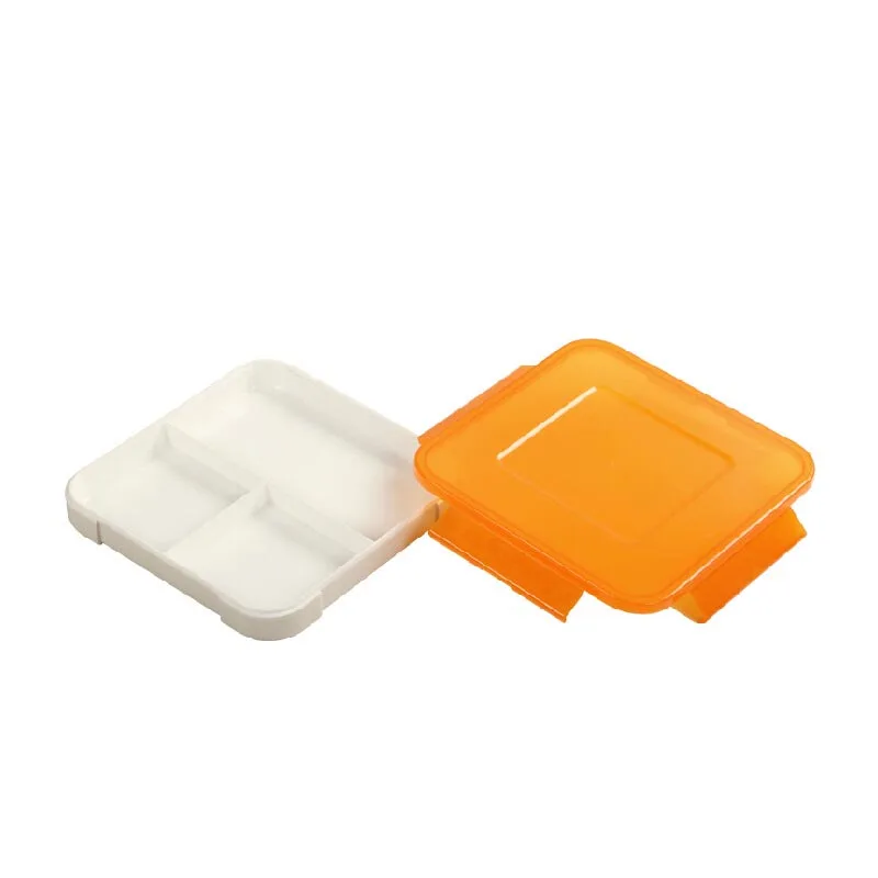 Ультратонкая трехблочная школьная офисная коробка Bento пластиковая герметичная
