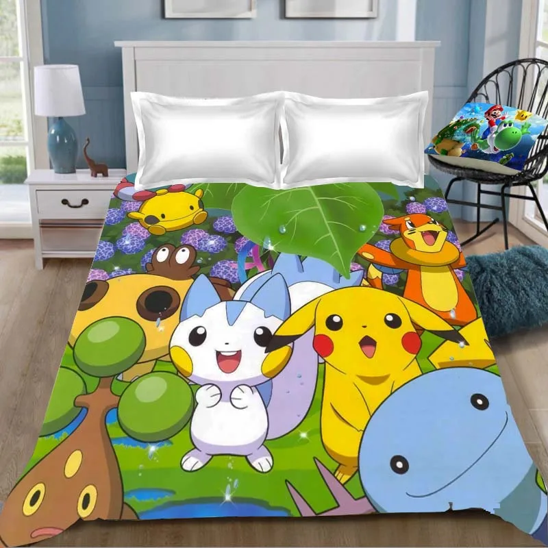13 1 шт Покемон мультипликационным рисунком «Pokemon Go» с рисунком из аниме простыня с печатным рисунком из мультфильма аниме Покемон, одеяло, покрывало для детской комнаты Простыня(без наволочка - Цвет: 13