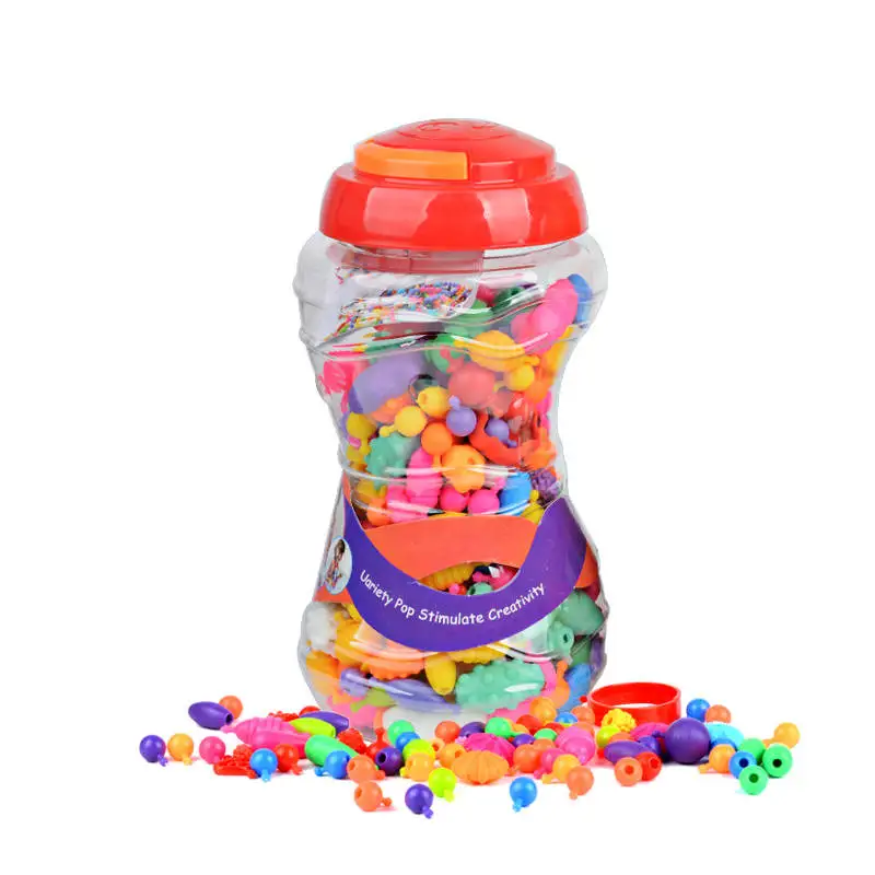 380 pcs Самодельный браслет для девочек, беспроводные бусы, детская креативная игрушка ручной работы, струны из бисера, Ранние обучающие шарики, игрушки для подарков - Цвет: 380 pcs