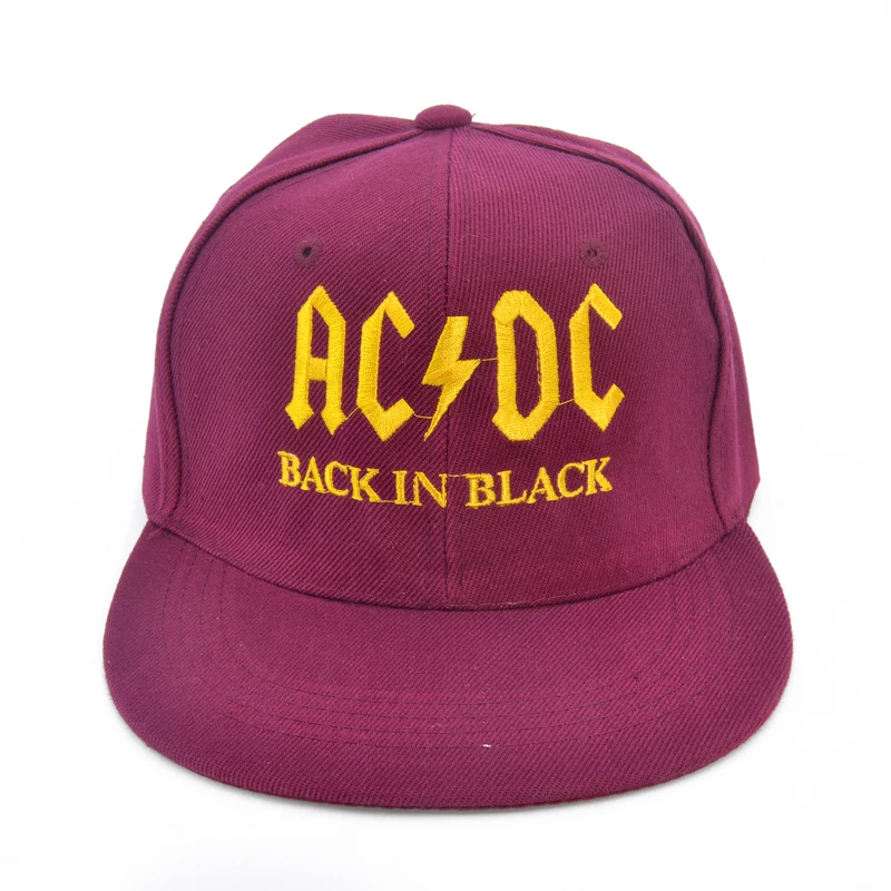 Новинка, AC/DC, бейсбольная кепка, рок, хип-хоп кепка, мужская, acdc, snapback, шапка с вышивкой, надпись, повседневная, DJ, рок Кепка - Цвет: Коричневый