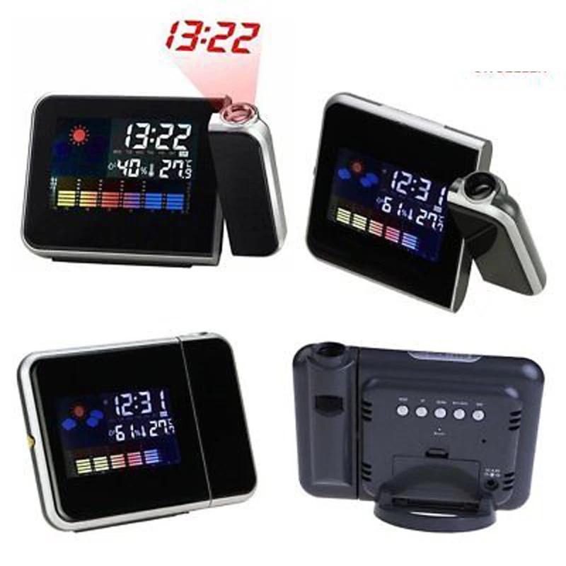 2019 Новая мода внимание проекция цифровая погода LCD Повтор Будильник проектор