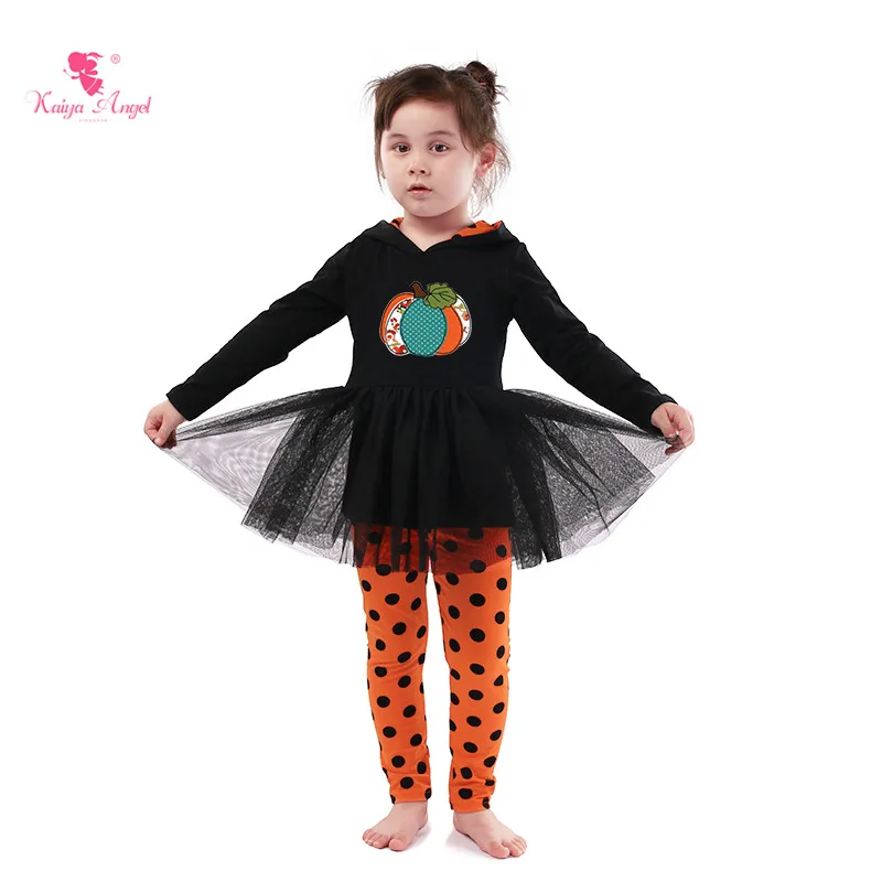 Лидер продаж 2018 Детские комплекты одежды Kaiya Angel на Хэллоуин для девочек сетчатые