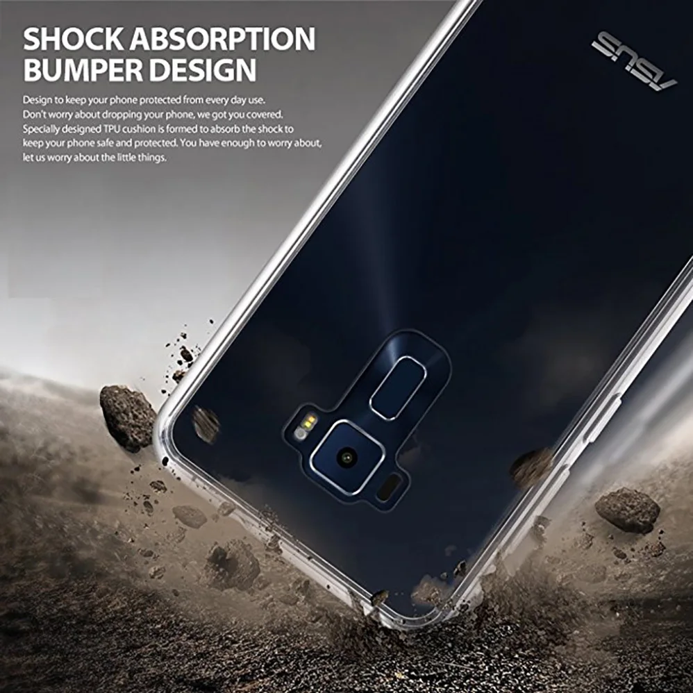 Прозрачный мягкий чехол из ТПУ для Asus Zenfone 3 ZE552KL тонкий Противоскользящий