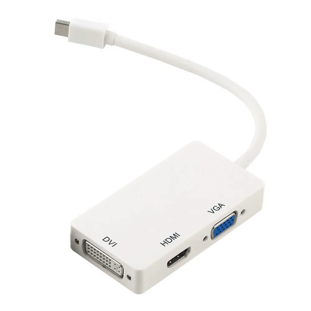 3 В 1 Thunderbolt Mini Display Port МИНИ Мужчина DP К HDMI DVI VGA Женский Адаптер Конвертер Кабель Для