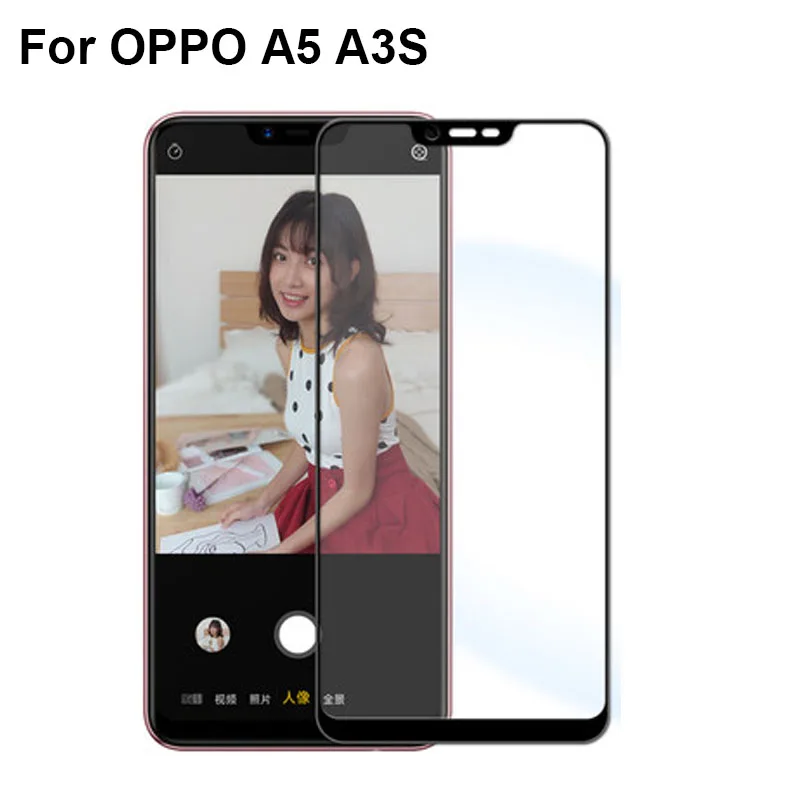 2PCS Ultra-Thin screen protector Tempered Glass For OPPO A5 A3S A 5 A3 S full Screen protective OPPOA5 f | Мобильные телефоны и