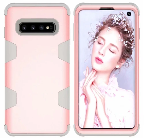 Rose gold and grey 360 Полный бронированный чехол для телефона samsung Galaxy S10 S10 Plus Note 9 S9 PC Силиконовый ТПУ противоударный чехол Note 8 S8 - Цвет: Rose gold and grey