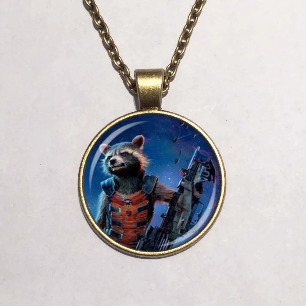 Стеклянный купол оптом стражи ожерелье с изображением галактики ракета енота