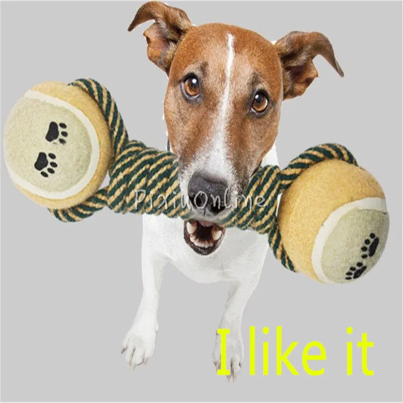 

1pcs YL152 Pet Dog Training Toy "8" Knot Braided Cotton Rope Chew Toys Tennis Ball Tug Games Fetch -Length Hand Tool Parts