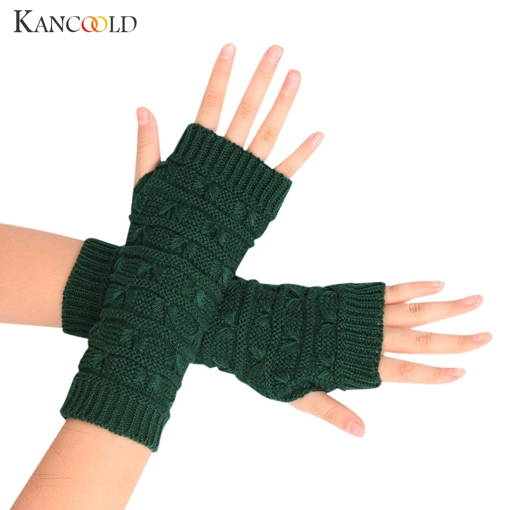 Модные вязаные перчатки kancoold без пальцев, зимние перчатки унисекс, мягкие теплые шерстяные перчатки высокого качества для женщин 2018NOV23