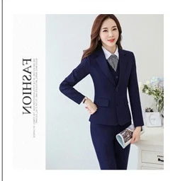Женский Повседневный костюм, юбка, брюки, рубашка, три части, профессиональный женский костюм для интервью, комбинезоны, униформа с длинными рукавами, тонкий костюм - Цвет: 02coat