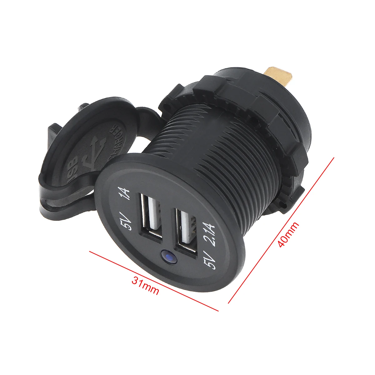 Водонепроницаемое автомобильное зарядное устройство с двумя USB портами 12