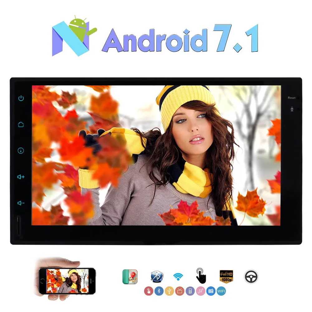 Android 7 1 2Din головное устройство HD FM/AM радио сенсорный экран GPS Bluetooth Wi Fi 4G Mirror Link без CD