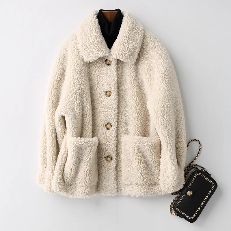 Лидер продаж зимнее пальто из овечьего меха русская леди стрижка овец Меховая