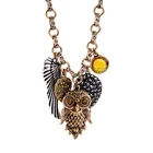 Оптовая цена, Специализированный дизайн, античное ожерелье с кулоном в виде совы золотого цвета, новый бренд, цветная цепочка, индийское ожерелье Fly, оптовая продажа