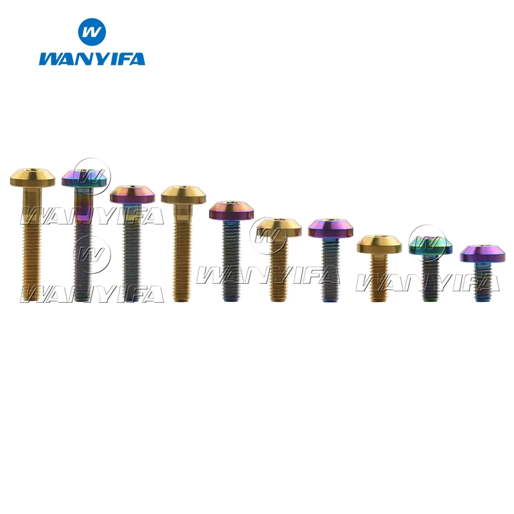 Титановый "Wanyifa" Болт M6 x 12, 15, 20, 25 30 35 мм с плоским верхом с большой головкой для велосипеда мотоцикла тормозной диск Винт