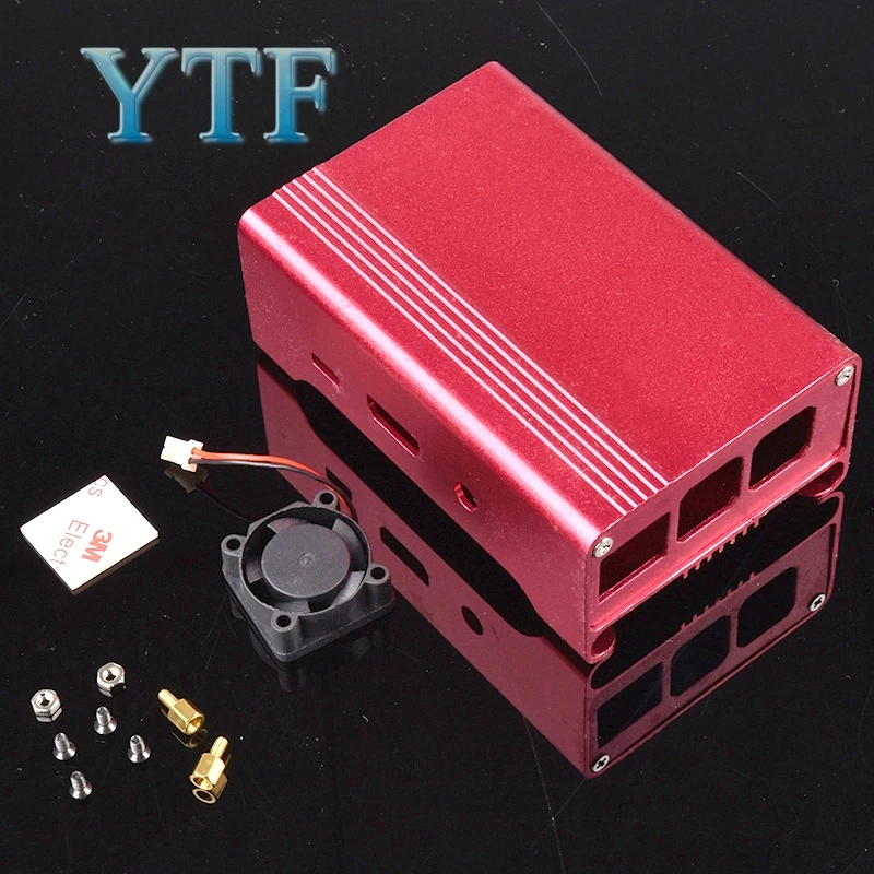От имени чехол алюминиевый корпус raspberry pi корпус из алюминиевого сплава алюминия с вентилятором для raspberry pi 3 Plus