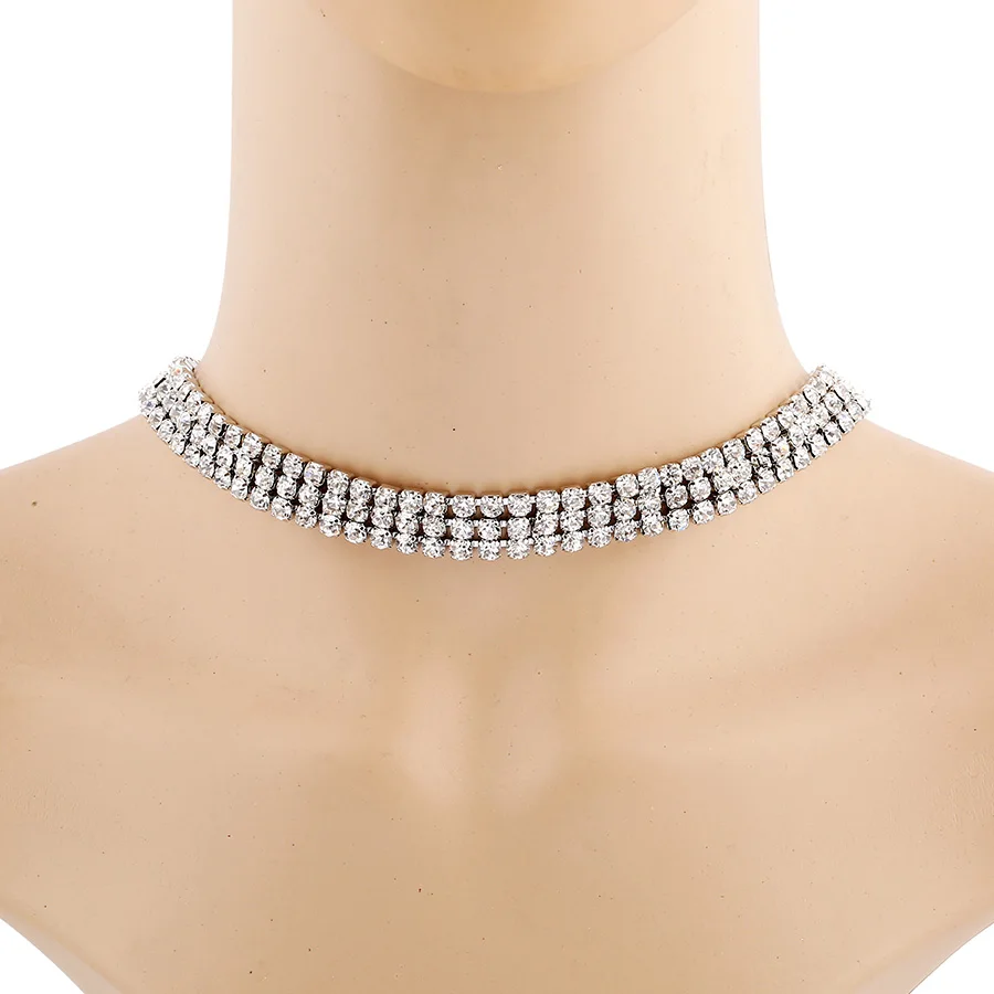 

New Fashion Crystal Choker Necklaces for Women Charms Statement Necklace Girls Gift Collares Necklaces & Pendants