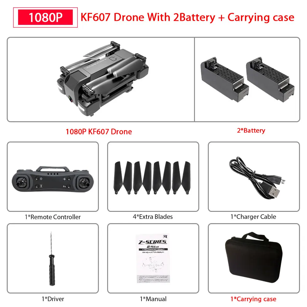 1080P 2B with Bag Новейший 607 Квадрокоптер с Wifi FPV 4 K/1080 P HD Двойная камера оптический поток селфи Дрон складной мини Дрон VS SG106 visuo xs816 - Цвет: 1080P 2B with Bag