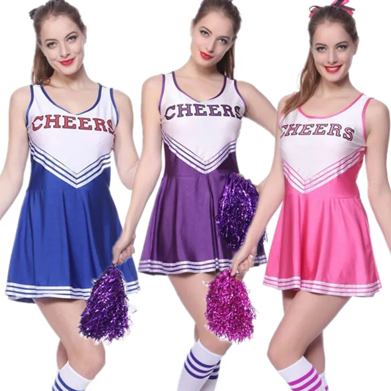 2017 прямая продажа сексуальная школьная Спортивная команда Cheerleader Girl костюмы