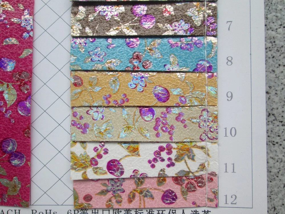 

Flash autumn vine style glitter 0.7 mm PVC synthetic leather fabric 12 Smooth surface for decorative bag couro