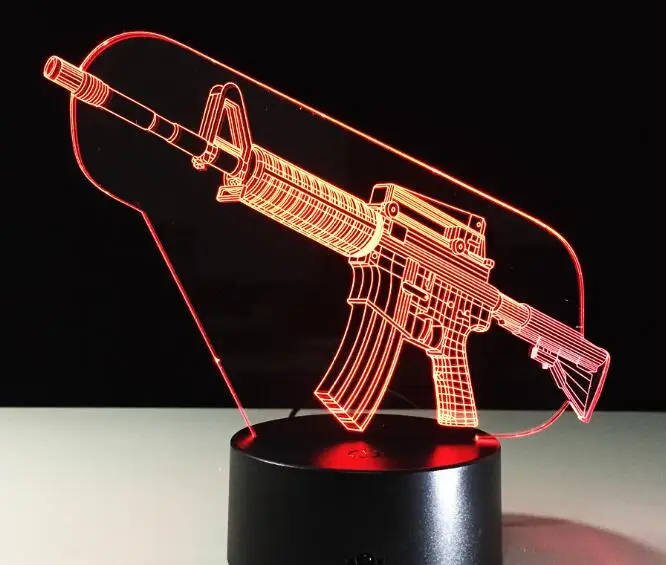 3D Lamp 3 Светодиодный ночник с ракетным пусковым устройством, боевое 3D освещение, 7 цветов, для украшения дома в спальню, детские подарки, Прямая поставка - Испускаемый цвет: 3D Lamp 3