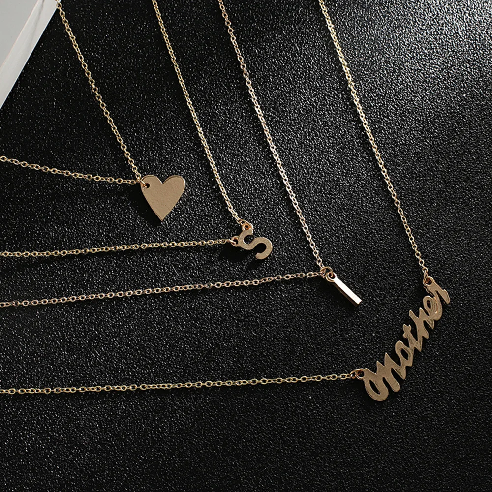 2018 New Bright Piece Multi-layer Small Ornament Pendant Simple and 100 Build Love Female Necklace | Украшения и аксессуары