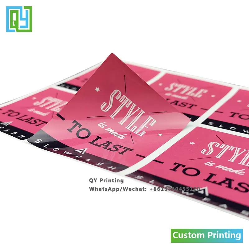 1000pcs 65x57mm Free Shipping Custom Printing Glossy Finish Plastic Label Customized Sticker With Your Own Design Vinyl Sticker