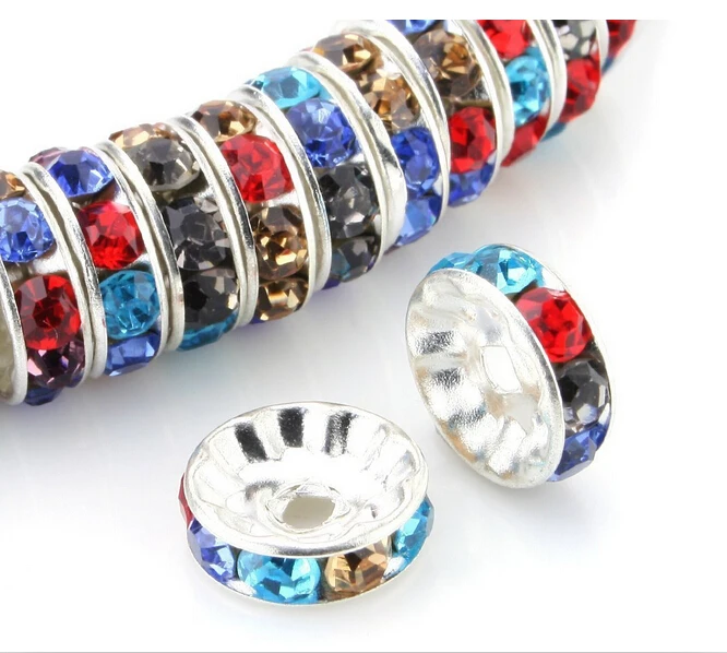 Бесплатная доставка 30 шт./лот 6 мм Разноцветные Хрустальные европейские