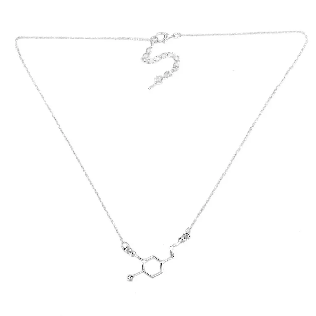 Сплав молекула допамина кулон ожерелье химия биохимия серебро 48 см | Украшения и