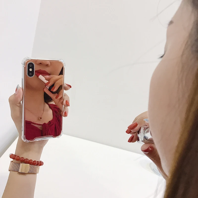 For iPhone 7 XR X XS MAX 8 6 6s Plus Case Luxury Mirror TPU Silicone Shockproof Protective Fashion Back Cover |