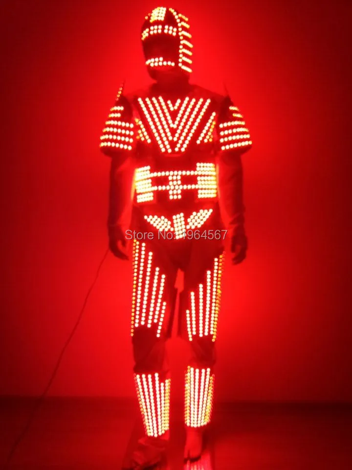 Новый дизайн RGB костюмы со светодиодами мужская одежда сценический костюм робота