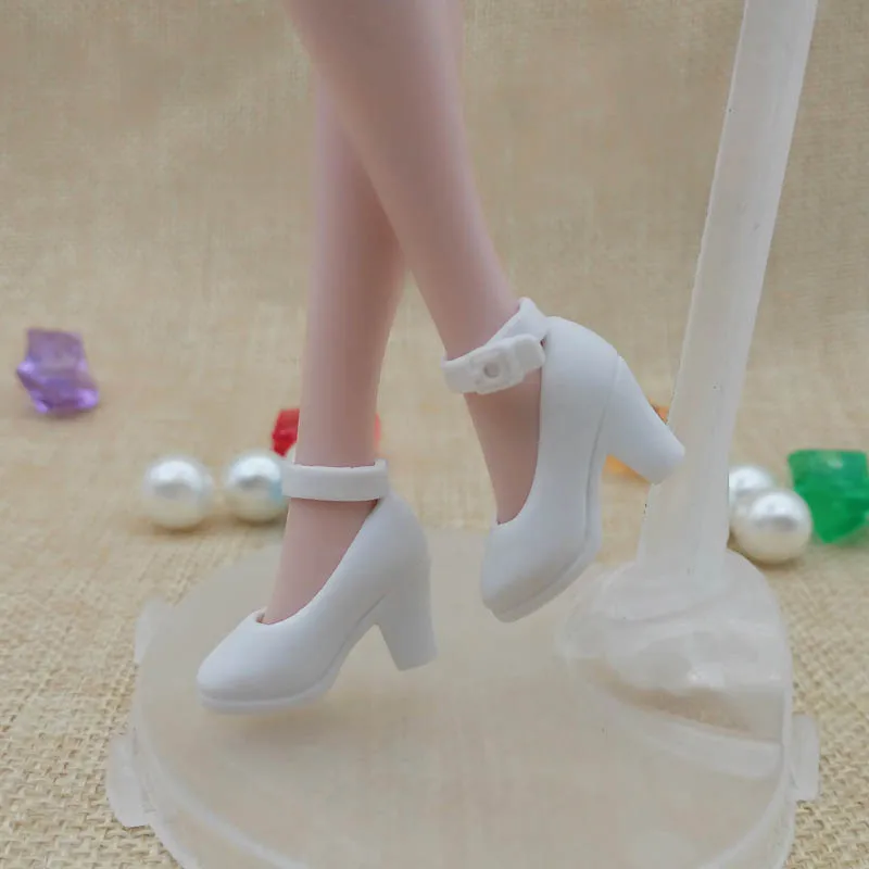 Белая модная обувь для кукол Blythe на высоком каблуке 1/6 Licca миниатюрная Momoko