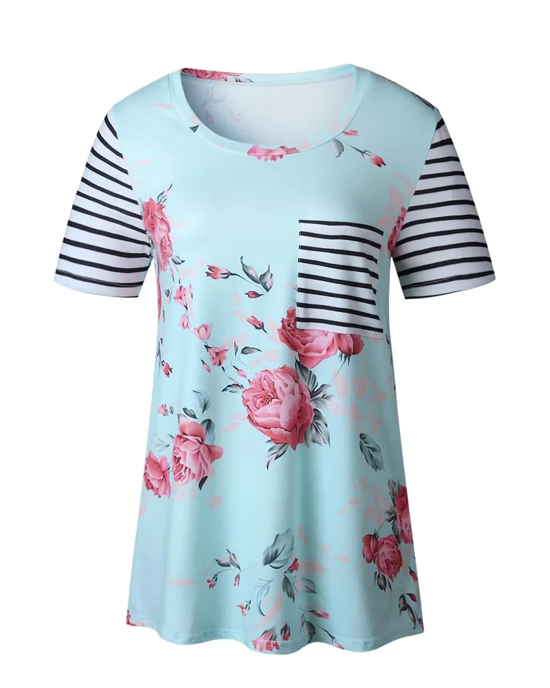 Женские футболки с коротким рукавом Hitmebox повседневные полосатые цветные топы