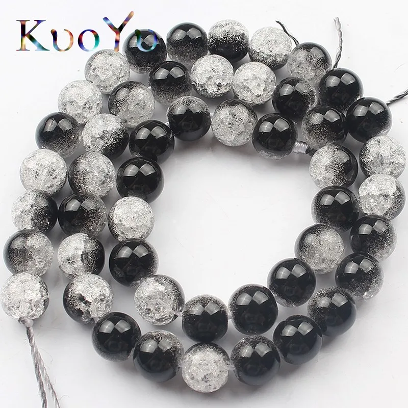 Бусины кварцевые с треснувшим кристаллом круглые бусины разделители для