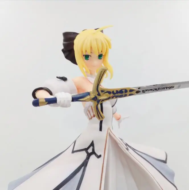 HKXZM Anime 18CM Fate Stay Night Saber White Suit 1/8 scale painted Ver. Lily PVC Figure Collectible Toy Model Gift | Игрушки и хобби