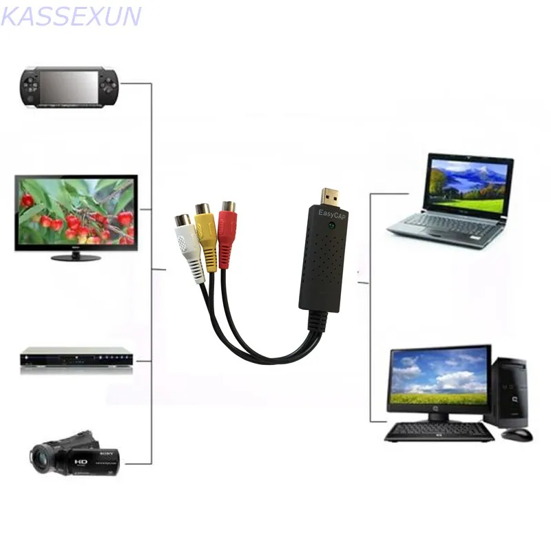 Новинка 2017 3RCA к компьютеру usb 2 0 UVC видеозахват для Windows Mac Linux os ТВ DVD VHS старое видео