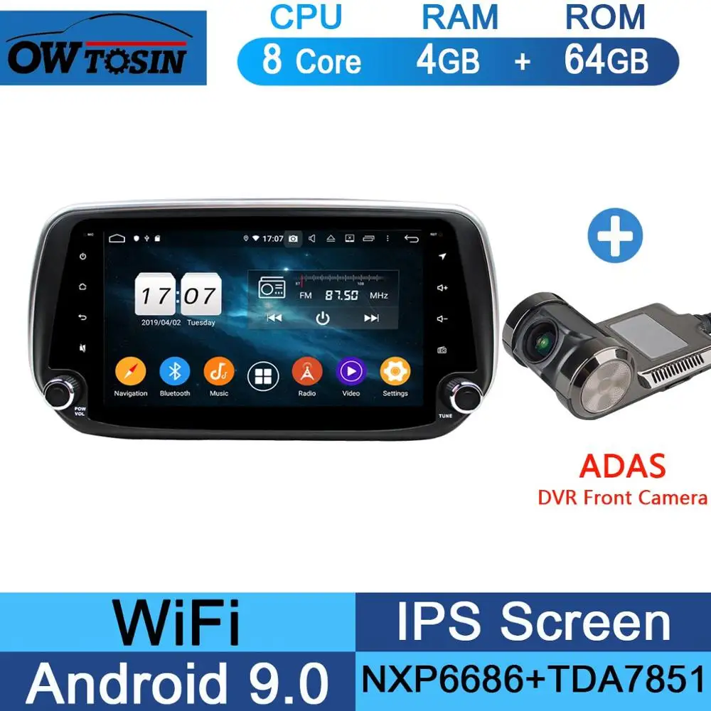 64G Adas Camera " ips 8 ядерный 4 Гб+ 64 ГБ Android 9,0 автомобильный мультимедийный плеер для hyundai IX45 Santa FE XL gps Радио Стерео Parrot BT CarPlay - Цвет: 64G Adas Camera