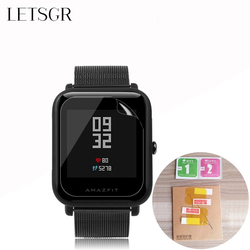 LETSGR 5 шт. для Xiaomi Amazfit Защитная пленка часов мягкая TPU HD Прозрачная Смарт-часы Huami Bip