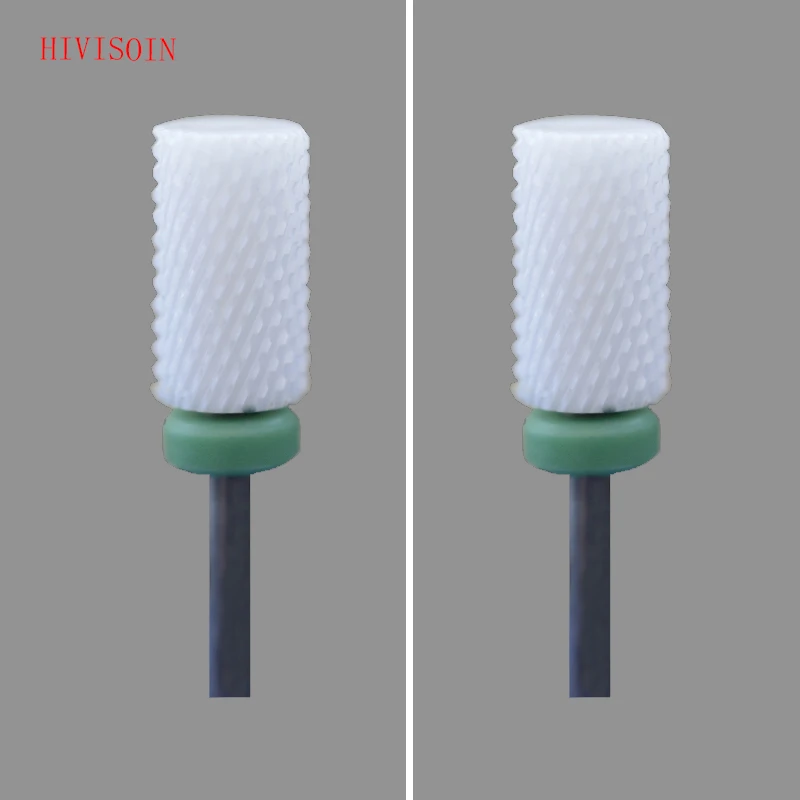 

2 Pcs/Lot White Ceramic Nail Drill Bit - Lager Barrel Bit - C (0081.066)