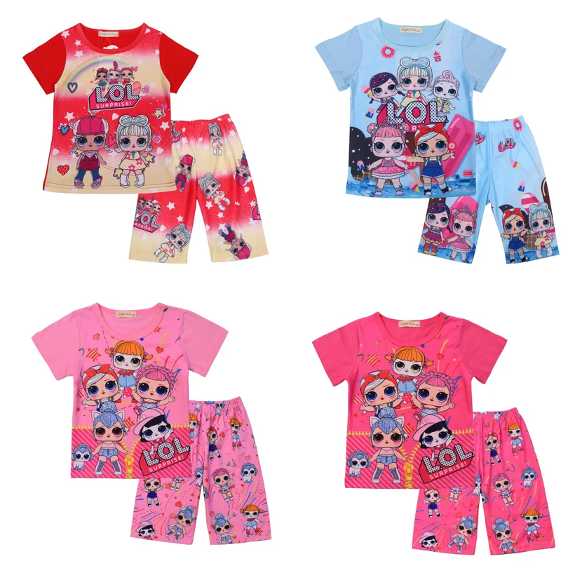 2019 Новые Летние повседневные комплекты для детей милая футболка с рисунком +