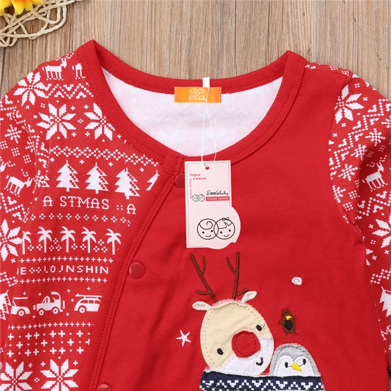 Комбинезон для новорожденных с надписью My First Christmas хлопковый комбинезон